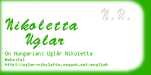 nikoletta uglar business card